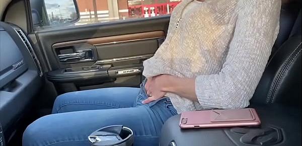  Petite Babe Squirts in Car and Wears Remote Control Vibrator in Public at Target